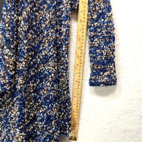Peck & Peck Shimmering Chunky Blue & Gold Cardigan - Picture 8 of 11